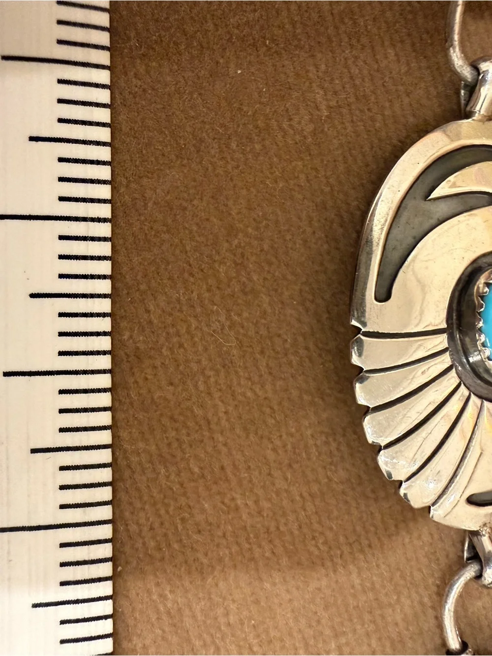 Jerry Cowboy Navajo signed Sterling Silver & Turquoise Accent Concho Belt